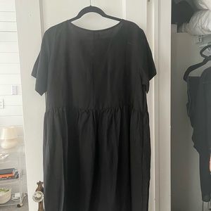 Tradlands Nico Linen Dress in Black